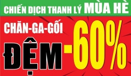 Đồng loạt xả hàng chăn ga gối đệm, giảm tới 60\%